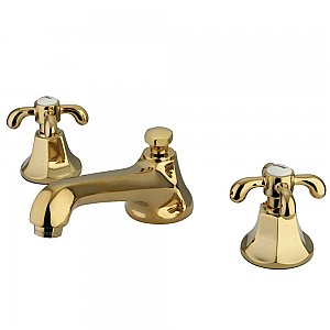 Metropolitan Widespread Sink Faucet - Metal Lever Handles - Polished Brass