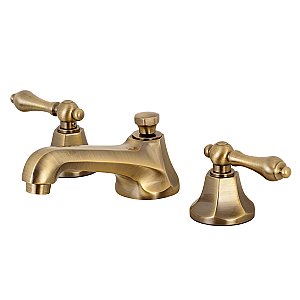 Metropolitan Widespread Lavatory Faucet - Metal Lever Handles - Vintage Brass