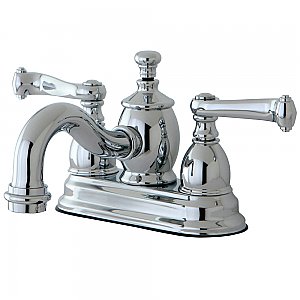 Kingston Brass 4-Inch Centerset Lavatory Faucet Metal Levers - Polished Chrome