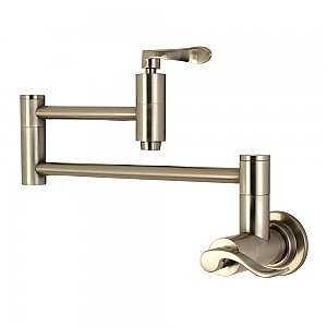 Wall Mount Pot Filler Kitchen Faucet -  Brushed Nickel
