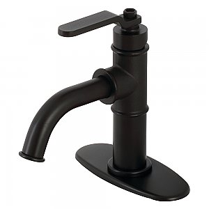 Kingston Brass KSD2820KL Whitaker Single-Handle Bathroom Faucet with Push Pop-Up, Matte Black