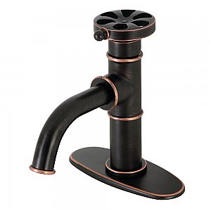 Kingston Brass KSD282RXNB Belknap Single-Handle Bathroom Faucet with Push Pop-Up, Naples Bronze
