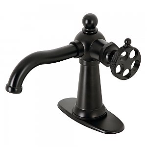 Kingston Brass KSD3540RKX Webb Single-Handle Bathroom Faucet with Push Pop-Up, Matte Black