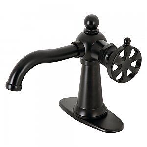 Kingston Brass KSD3540RX Belknap Single-Handle Bathroom Faucet with Push Pop-Up, Matte Black