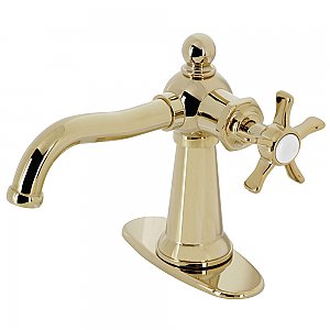 Kingston Brass KSD3542NX Hamilton Single-Handle Bathroom Faucet with Push Pop-Up, Polished Brass