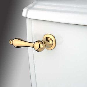 Victorian Toilet Flush Lever - Polished Brass