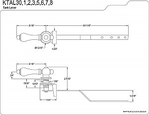 Restoration Toilet Flush Lever - Brushed Brass
