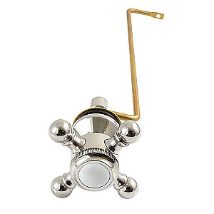 Buckingham Toilet Flush Cross Handle Side Mount - Polished Nickel