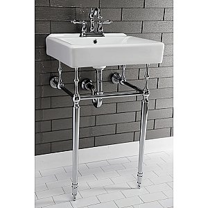 Kingston Brass Edwardian 20-Inch Console Sink with Brass Legs - Polished Chrome