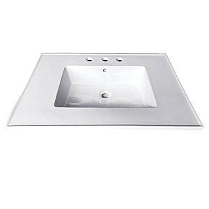 Fauceture Continental 25-Inch Ceramic Vanity Top - 4-Inch - 3-Hole - White