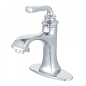 Fauceture LS4421RXL Restoration Single-Handle Bathroom Faucet with Push Pop-Up, Polished Chrome