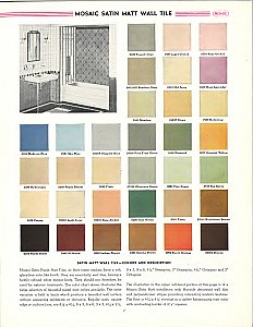 Antique Sea Spray Green "Mosaic" Porcelain Tile 4-1/4" x 4-1/4" Sold Each - Circa 1920