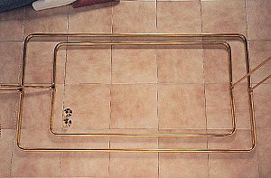 Solid Brass Extended Rectangular Shower Curtain Enclosure Rod, 57" x 31" - Multiple Finishes Available