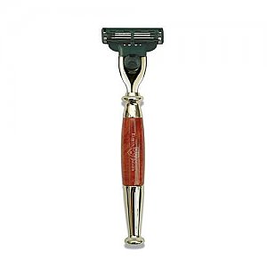 Edwin Jagger Mach 3 Razor - Briar Wood Handle & Nickel