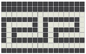 Ionic Greek Key Border in White/Black - 3/4" Square Tiles - Sold Per Sheet