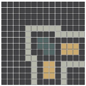 Gatsby Border Outside Corner in White/Black/Light Grey/Green/Peach - 3/4" Square Tiles - Sold Per Sheet