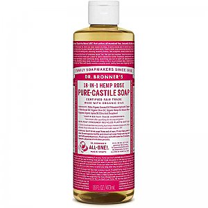 Dr. Bronner's Hemp Pure Castile Liquid Soap - 16 oz. - Rose
