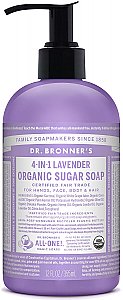 Dr. Bronner's Organic Lavender Sugar Soap Liquid Soap With Pump