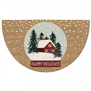 Design Imports Coir Fiber Door Mat - Snow Globe