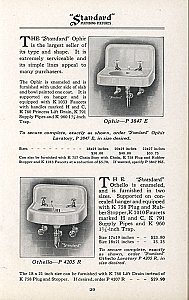 Antique (American) Standard Sanitary Co. "Othello" Wall Hung Sink or Lavatory - Circa 1920