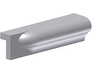 Extended Smooth Top-Cap Ceramic Tile Molding- End Stop- 1-1/2" x 6" - Left
