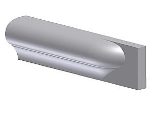 Extended Smooth Top-Cap Ceramic Tile Molding- End Stop- 1-1/2" x 6"  - Right