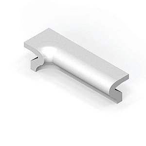 Extended Smooth Top-Cap Ceramic Tile Molding- Inside Corner Cove- 1-1/2" x 6" - Left