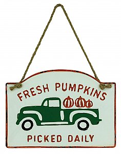 Fresh Pumpkins Metal Sign