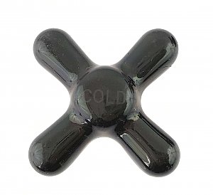 Antique Republic Black Porcelain "Cold" Shower Faucet Cross Handle