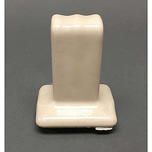 Pair of Antique Tile-In Beige or Cream (American Standard Bone or Kohler Almond) Porcelain Towel Bar Ends