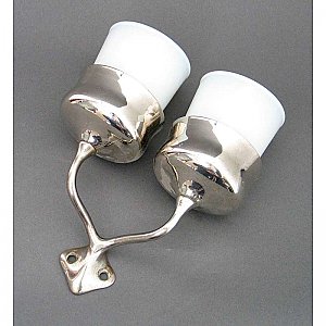 Art Brass Co. "San-O-La" Nickel Plated Double Cup Holder