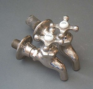 Antique Pair of "Regent" Wall-Mounted Taps