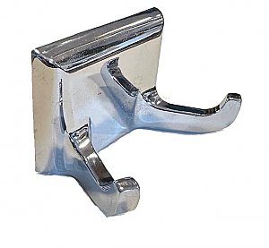 Antique Franklin Brass Chrome Surface Mount Double Bath Robe Hook NOS - Circa 1950