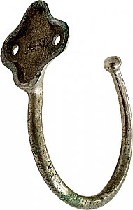 Antique Large Nickel Bath Towel or Robe Hook