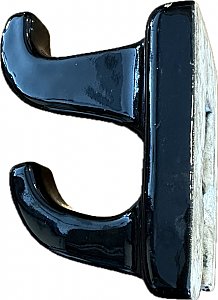 Antique Black Porcelain Double Bath Hook