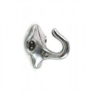 Antique Wall Mounted Polished Chrome Shaving Strop Hook - Diamond Backplate