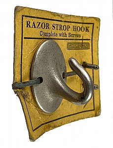 Antique "Champion" Nickel Shaving Razor Strop Hook NOS