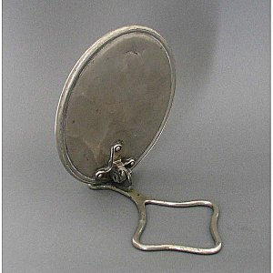 Art Brass Co. Nickel Plated Beveled Shaving Mirror