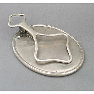 Art Brass Co. Nickel Plated Beveled Shaving Mirror