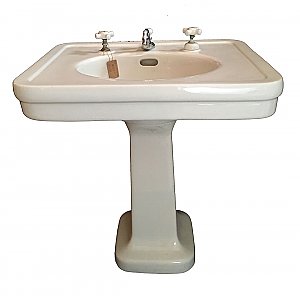 Antique Douglas Vitreous China Pedestal Bathroom Sink