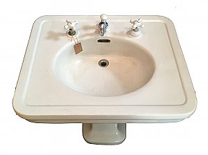 Antique Douglas Vitreous China Pedestal Bathroom Sink