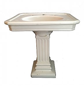Antique Trenton Potteries Co. Vitreous China Pedestal Bathroom Sink Circa 1902