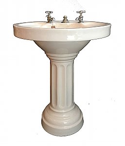 Antique Vitreous China Pedestal Bathroom Sink