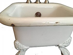 Antique Wolff Vitreous China Clawfoot Bathroom Sitz or Foot Bath