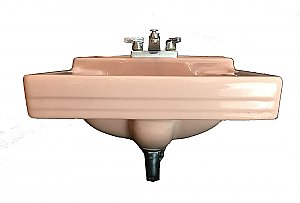 Antique American Standard "Venetian Pink" Vitreous China Wall-Hung Bathroom Sink