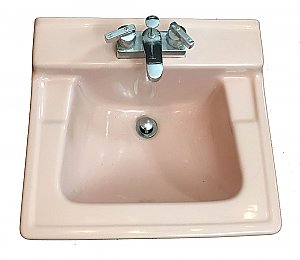 Antique American Standard "Venetian Pink" Vitreous China Wall-Hung Bathroom Sink