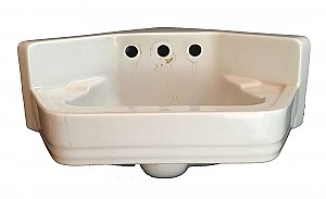 Antique "Standard" Corner Mount Vitreous China Wall-Hung Bathroom Sink