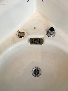 Antique American Standard Cast Iron Corner Mount Wall-Hung Bathroom Sink