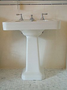 Antique Crane Pedestal Sink