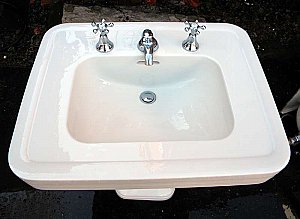 Antique Crane Pedestal Sink